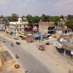 Buildings and roads around Park Chowk in Dhangadhi.
