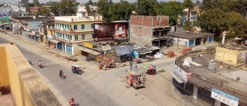 Buildings and roads around Park Chowk in Dhangadhi.