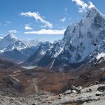 Cholatse and the Himalayan landscape in Nepal.