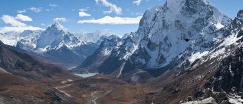 Cholatse and the Himalayan landscape in Nepal.