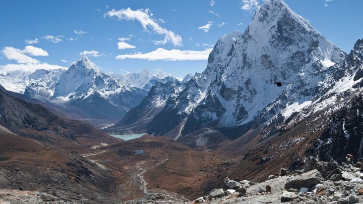 Cholatse and the Himalayan landscape in Nepal.
