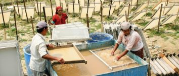 Lokta papermaking in Kathmandu in 2005.