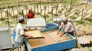 Lokta papermaking in Kathmandu in 2005.