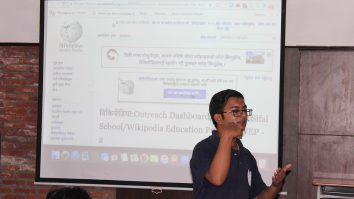 A computing editathon at Kathmandu University in 2017.