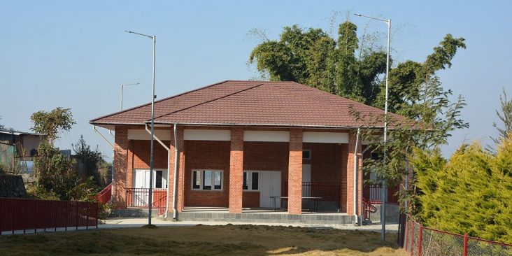 Brick conference building at Shree Bhagawati Secondary School in Sankhu.