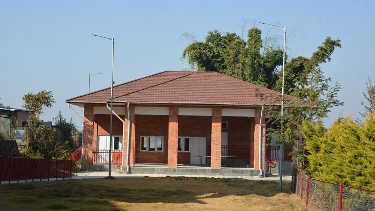 Brick conference building at Shree Bhagawati Secondary School in Sankhu.