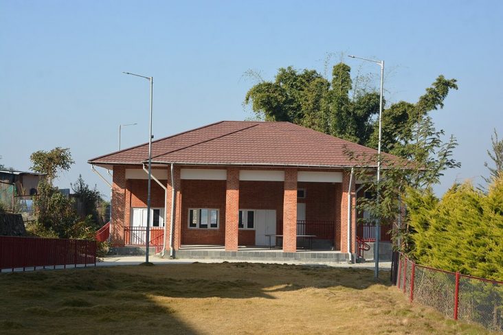 Brick conference building at Shree Bhagawati Secondary School in Sankhu.