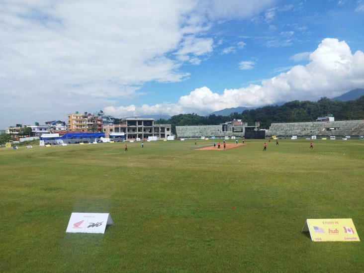 Mulpani cricket stadium in 2023; not a photograph of the 2027 tournament..