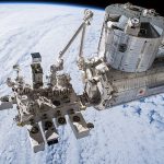 Kibo laboratory module outside the International Space Station.