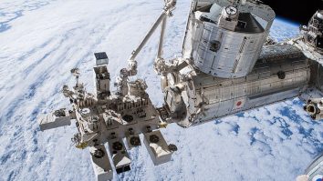 Kibo laboratory module outside the International Space Station.