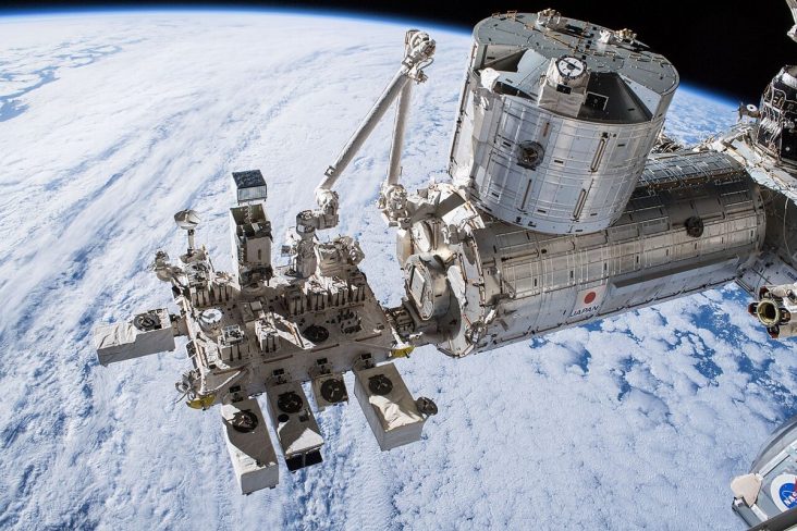 Kibo laboratory module outside the International Space Station.